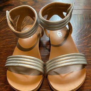 Ugg kids sandals, excellent condition. Silver.